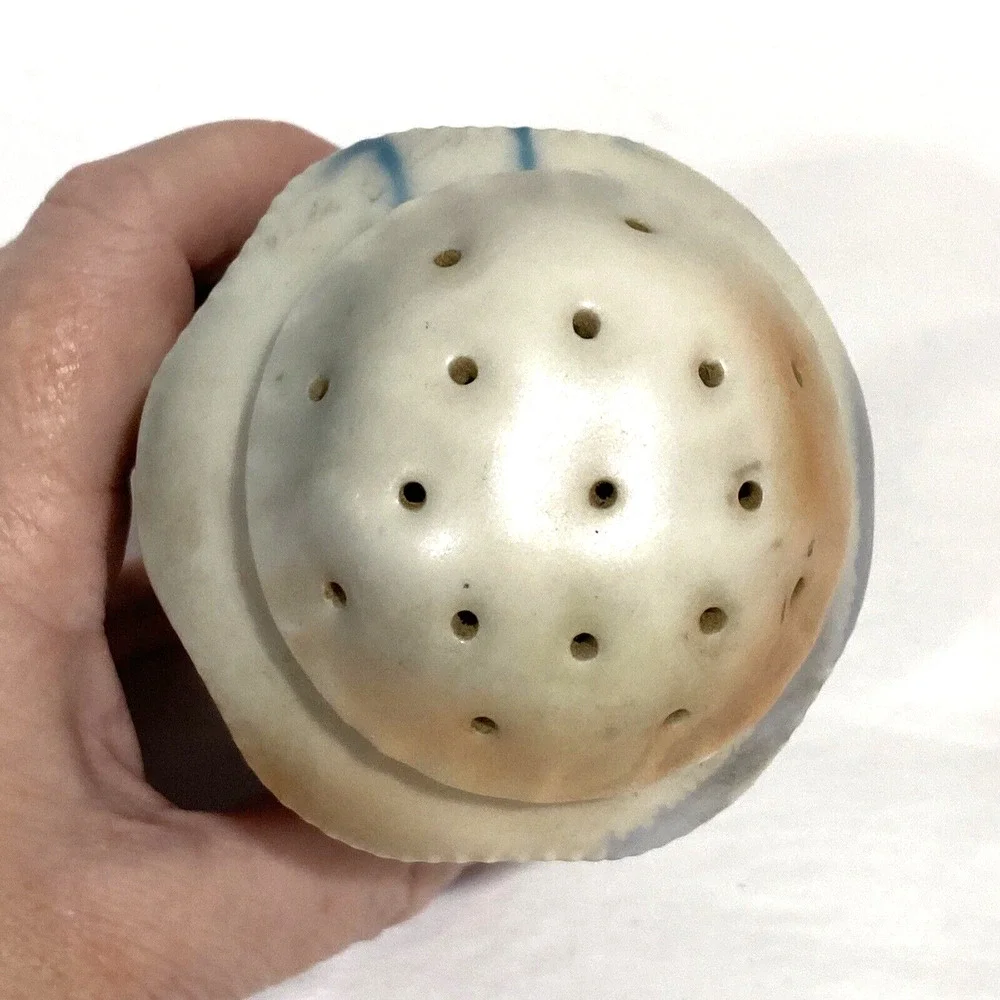 Vintage handpainted porcelain sugar shaker castor muffineer castles landscape